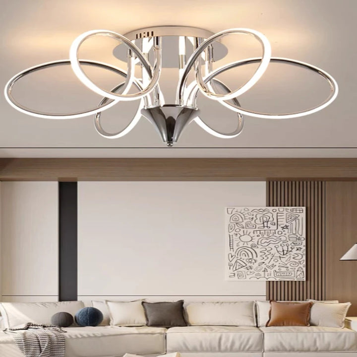 2024 New LED Living Room Ceiling Lamp Bedroom Study Cafe Room Simple And Bright Light Fixture Black&Chrome Color Lights