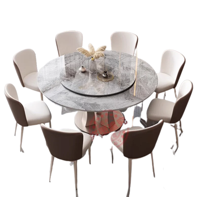 Round Marble Dining Table Nordic Luxury Style Kitchen Modern Dining Table Space Savers Design Mesas De Comedor Kitchen furniture