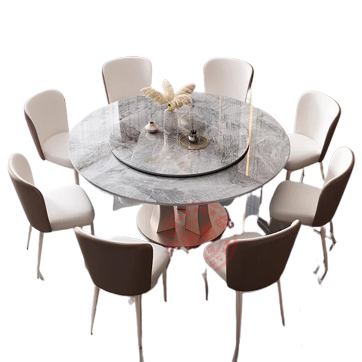 Round Marble Dining Table Nordic Luxury Style Kitchen Modern Dining Table Space Savers Design Mesas De Comedor Kitchen furniture