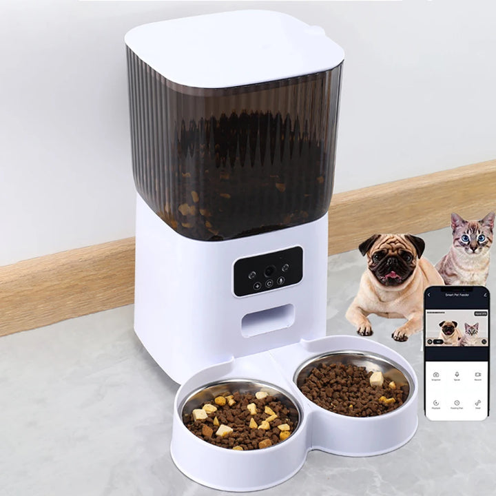 5L Camera Pet Feeder With Video Smart Cat Food Dispenser For Dogs WIFI Feeder 2 Million Pixel Remote Cat Automatic Feeder