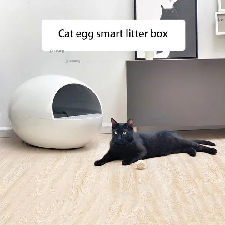 Automatic Semi-closed Cats Egg Plastic Litter Box Intelligent Electric Cat Training Toilets Anti-splash Pets Sandbox Supplies L