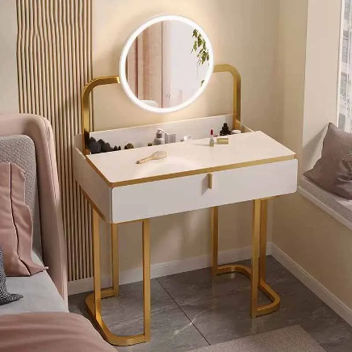 European Luxury Dressing Table Desk Cabinet Nordic Lights Drawer Dressing Table Chair Mirror Meuble De Chambre Home Furniture