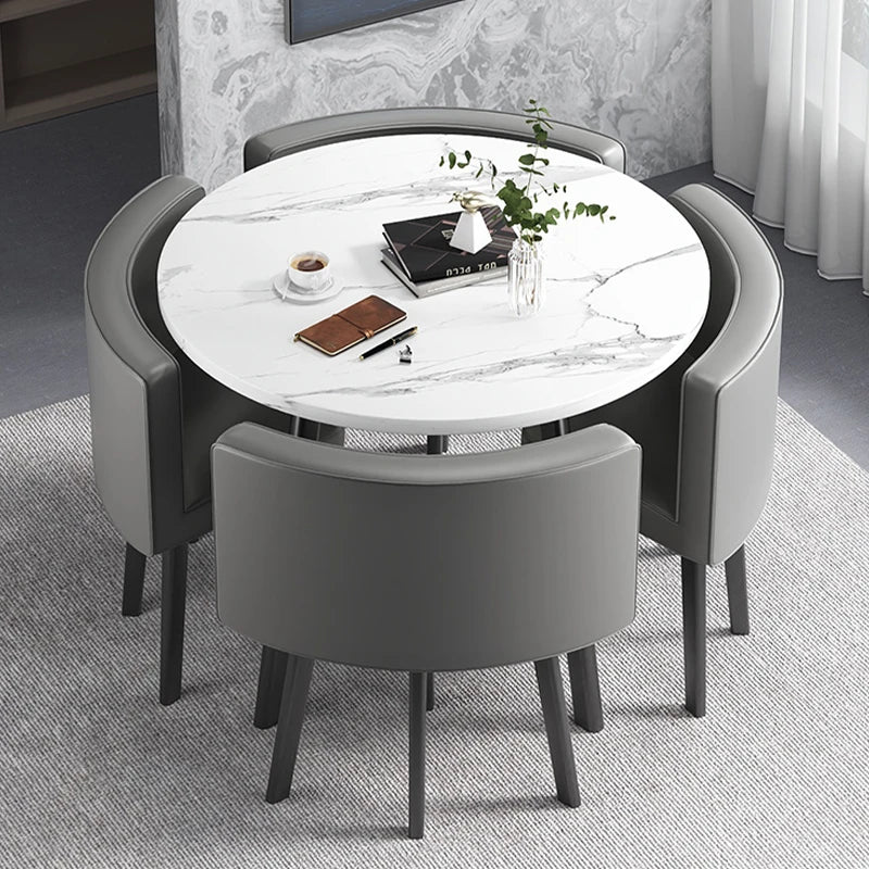 Marble Luxury Table Gold Round Coffee Creative Auxiliary Table Offices Dining Mesas De Centro Para Sala Home Furniture SGQ35XP