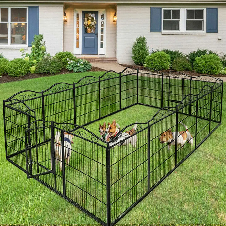 Heavy Duty Metal Dog Playpen Foldable 8 Panels Pet Animal Dog Kennel Pen Fence with Gate for Indoor Outdoor