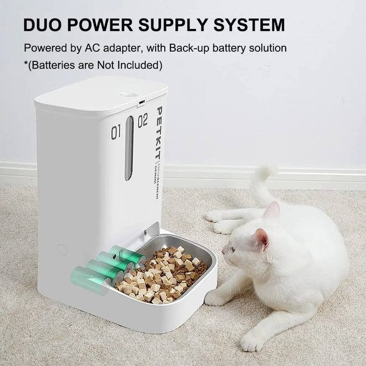 PETKIT Automatic Cat Dog Feeder Smart Large Pet Feeder Food Dispenser Large Capacity Wi-Fi Enabled Two Food Hoppers App Control