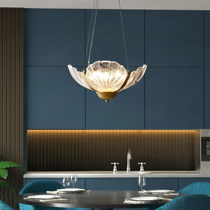 Modern Glass Restaurant Pendant Light Kitchen Dining Room Chandelier Ceiling Hanging Home Loft Lamp Shell Decor Lighting Fixture