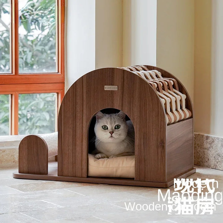 Cat House Modern Style Cattery Completely Closed Kennel All-season Warm Ventilate Supplies Pet House Xyloid Pet Accessories