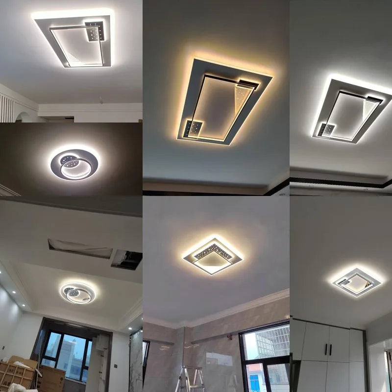 Surface Mounted Modern Led Ceiling Lights For Living Room Bedroom Ultra-thin Lamparas De Techo Rectangle Ceiling Lamp Fixtures