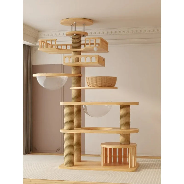 Large Multifunctional Sisal Post Multi-Story Cat Tree House Tower Cat Scratching Board Castle for Cats Pet Climbing Toy