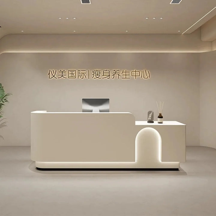 Simple Beauty Salon Cashier Front Desk Company Organization Reception Desk Balcao Para Salao De Beleza Furniture Bar Counter