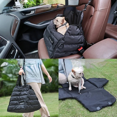 Multifunctional Pet Car Nest Portable Outdoor Dog Carrier Bag Black Luxury Pet Carrier Bag Travel Car Safety Seats for Dogs Gift
