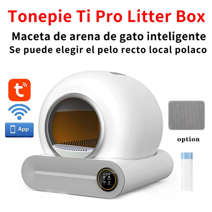 Tonepie Smart Cat Litter Box Self Cleaning 65L App Control Pet Cats Toilet Litter Tray Caixa De Areia Inteligente Para Gatos