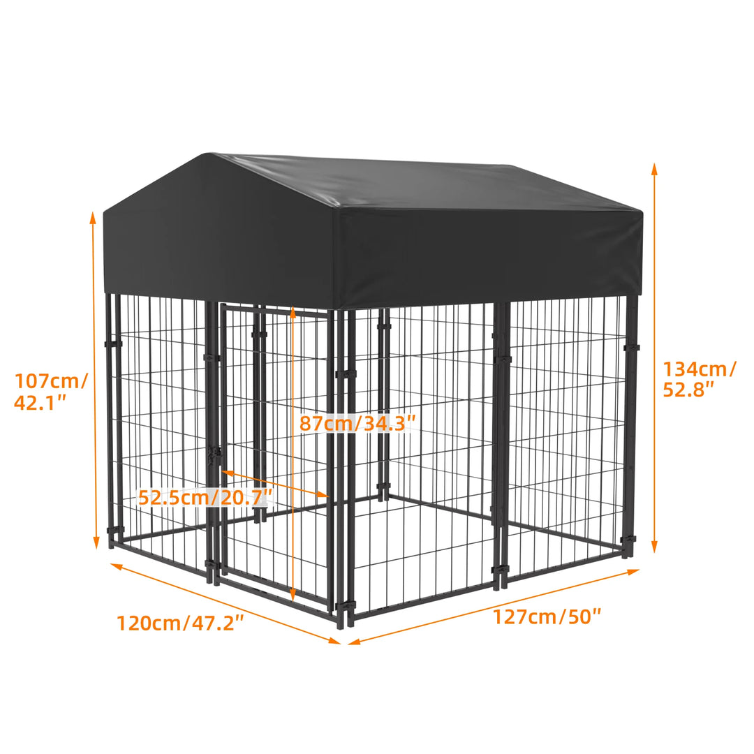 Large Outdoor Dog Kennel with Waterproof  Canopy Cover