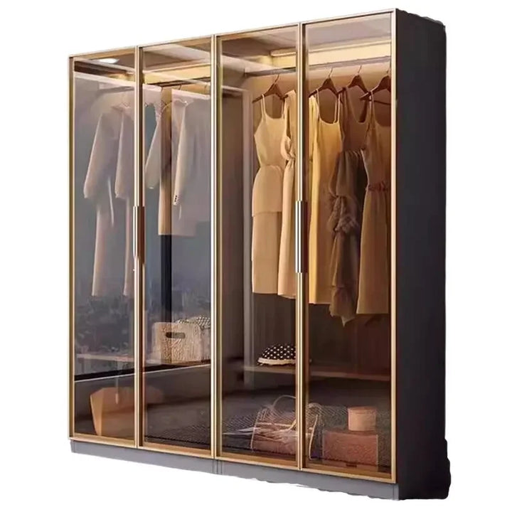 Glass Door Clothes Wardrobe Wood Individual Luxury Closet Divider Bedroom Organizer Underwear Design Armario De Ropa Decoration