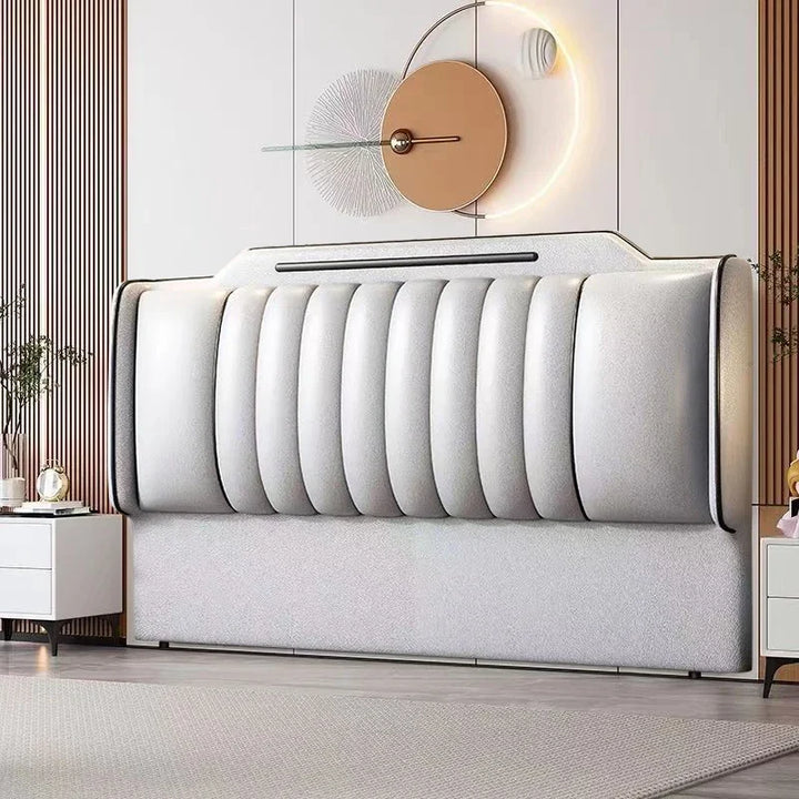 Leather Bedroom Headboards Vip Luxury Princess Lounge Headboards Platform French Cabeceira De Cama Box Casal Bedroom Furniture