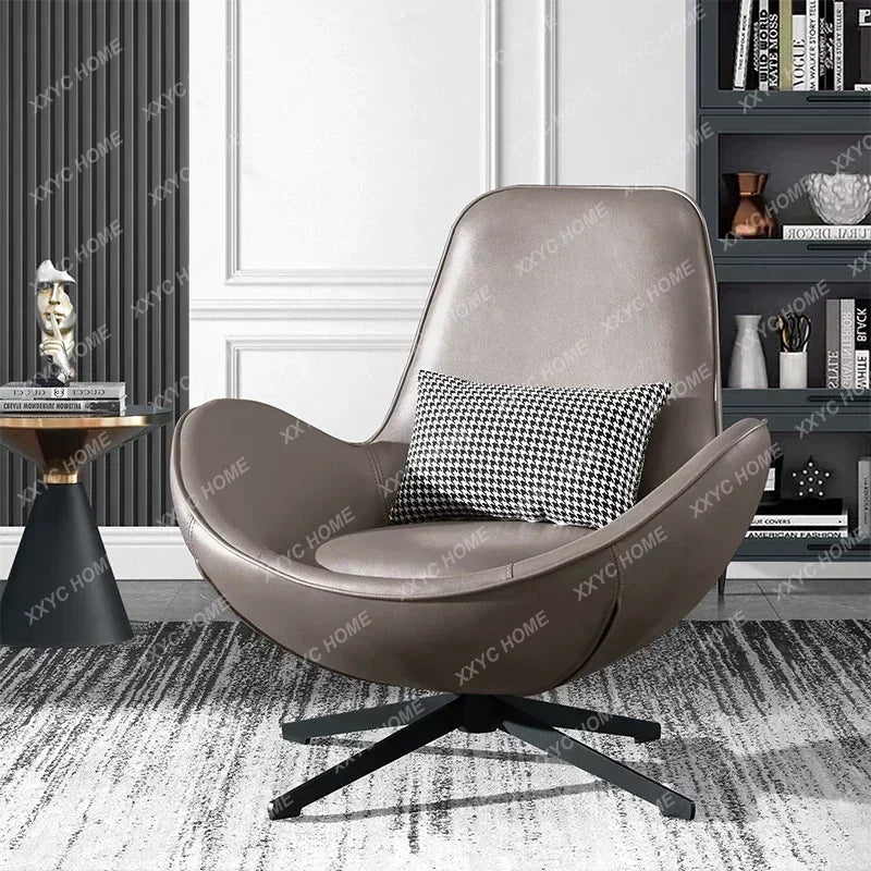 European Design Chair Office Black Metal Leg Cushions Leather Relaxing Bedroom Events Interior Sillas Salon Modern Furniture