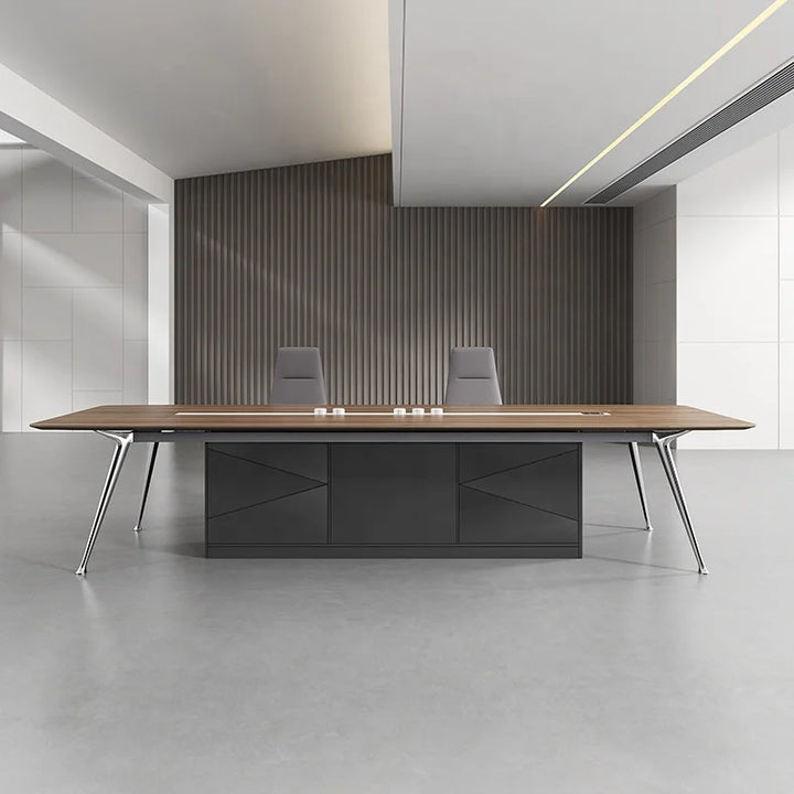 Modern New Design Luxury Board Room Office Furniture Table De Reunion Walnut Conference Meeting Table