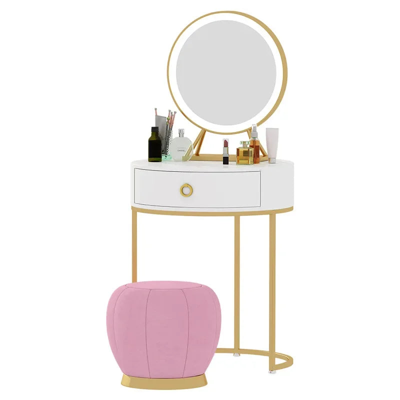 Luxury Light Dresser Nordic Bedroom Simple Small Vanity Wooden Makeup Table Mirror Advanced Window Commode Bedroom Furniture