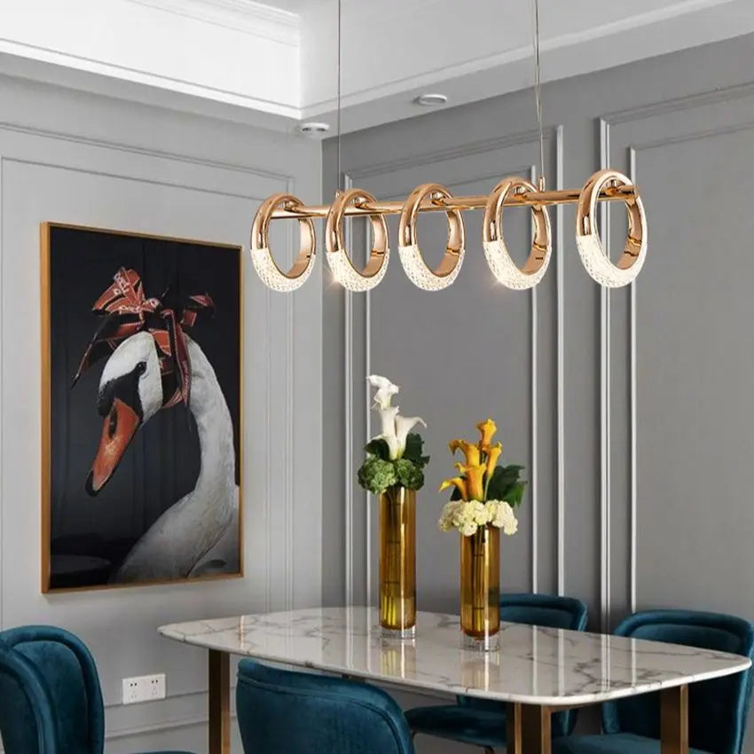 Postmodern Chandelier Nordic Golden Ring Ceiling Lamps Luxury Home Decors to Livingroom Bedroom New Indoor Ceiling Light Lustre