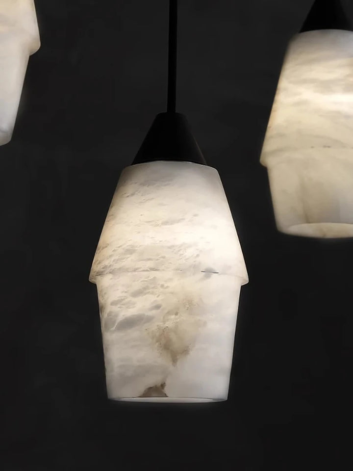 Modern Marble Chandelier Black Led Home Decoration Lights Dining Room Kitchen Island Luxury Hanging Lamp for Ceiling