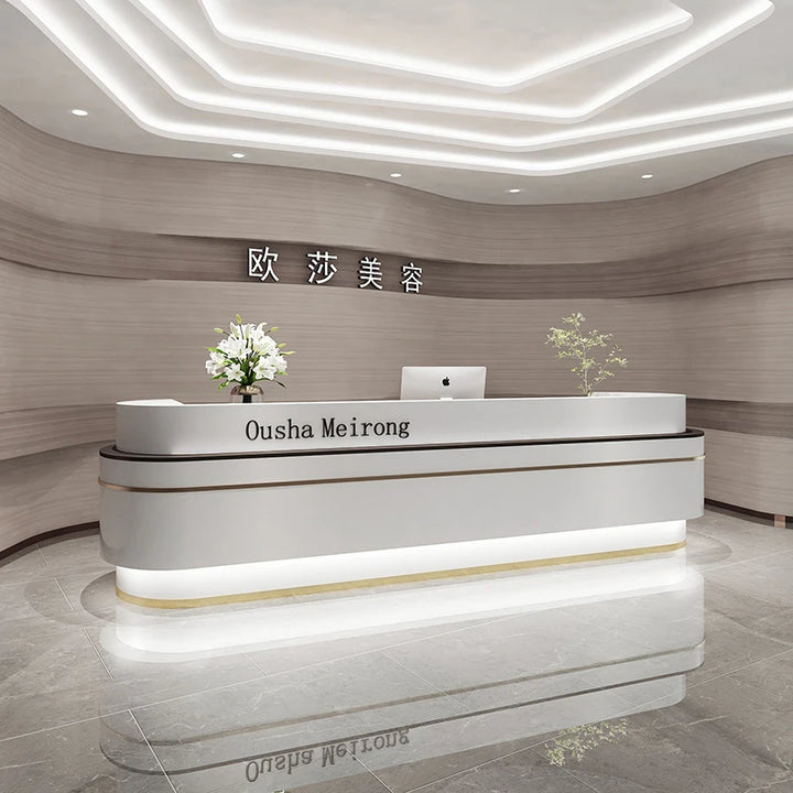 Office Executive Reception Desk Retail Coffee Luxury Counter Hotel Reception Desk Wooden Meuble Caisse Commercial Furniture