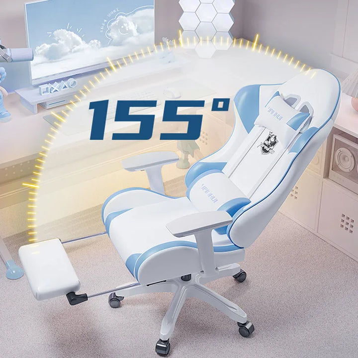 Modern Feet Support Gaming Chair Ergonomic Neck Pillow White Cute Office Chair Bedroom Relax Chaise De Bureaux Office Furniture