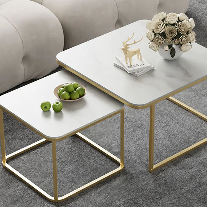 New Rectangular Living Room Tea Table Modern Simple Tea Table Household Retractable Rock Plate Mesa Density High Anti Pollution