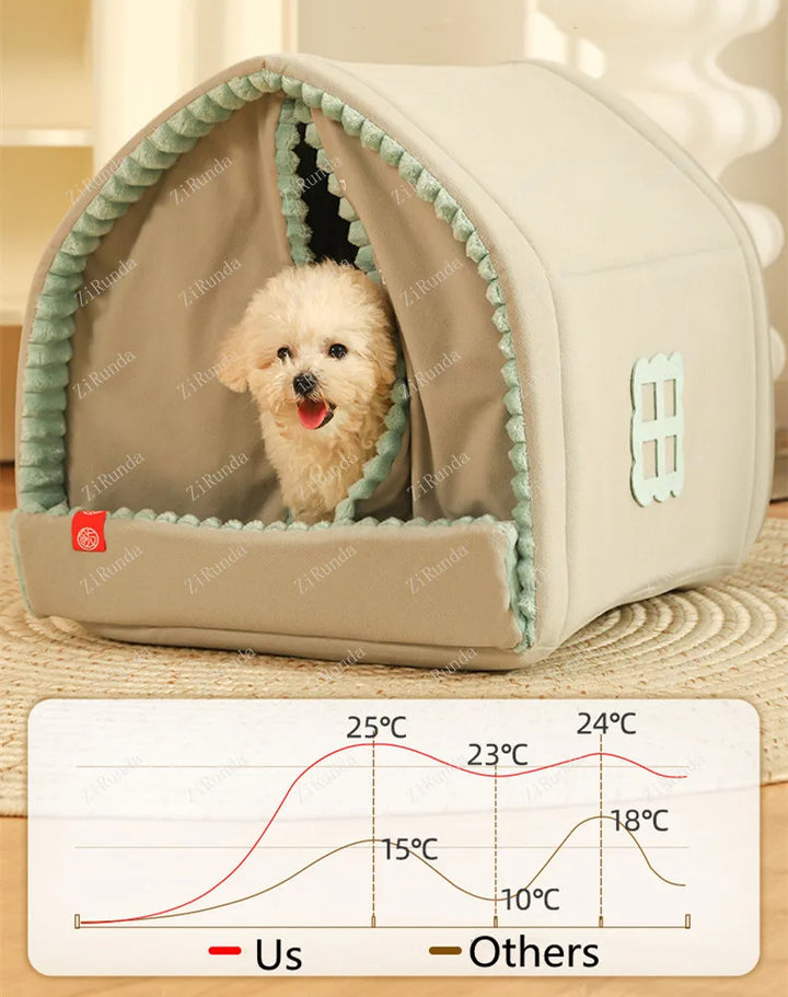 INS winter fluffy dog house, family living room, pet warm house, pet supplies