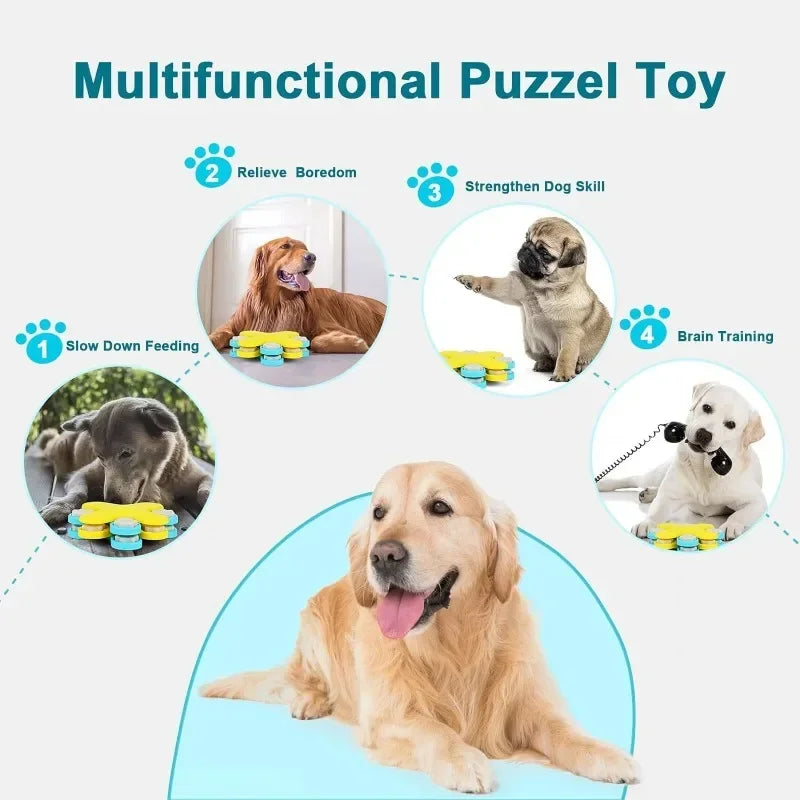 Dog Intellectual Stimulation Toy Dog Puzzle Feeder Dispenser Game Suitable for IQ Training of Large and Small Dogs