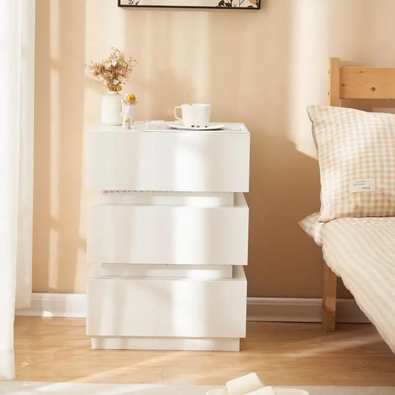 Bedroom Bedside Cabinet Mini Bedside Cabinet Rack With 3 Layers Drawers Small Drawers Bedsides Table Home Storage Furniture