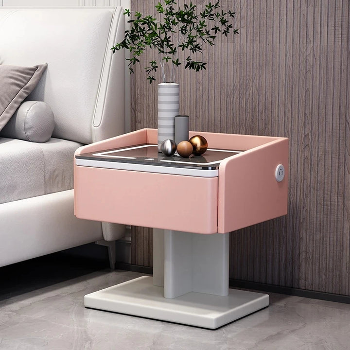 Luxury Modern Design Nightstands Wireless Charging Bedroom Multifunctional Side Table Office Locker Mesa De Noche Room Furniture