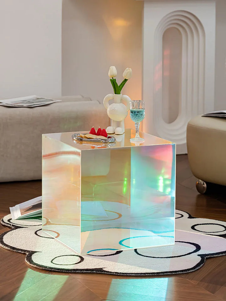 Nordic Light Luxury Acrylic Square Coffee Table - Dazzling Color