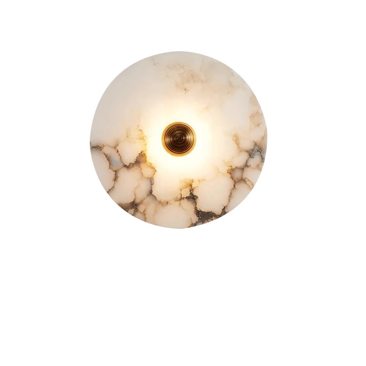 Home Decoration Bedside Round Marble Wall Lamp Living Room Background Light Fixture Wall Sconce