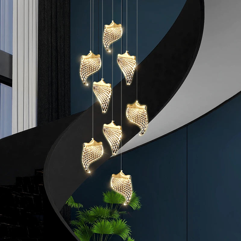 LED Chandelier Staircase Hanging Light Fixture Lamp Loft Lighting for the Living Room will Ceiling Pendant Lamp for Dining Room