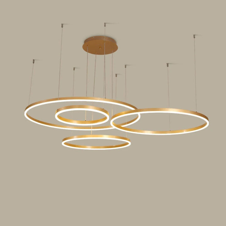 Modern Led Chandelier Gold Coffee Black 40/60/80/100cm Home Lighting Brushed Rings Ceiling Mounted Lighting Hanging Lamp