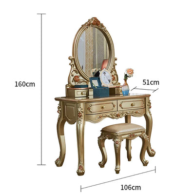 Luxury Nordic Gold Dressing Tables Makeup Mirrors Multifunctional Storage Dressing Table Set Bedroom Schminktisch Furnitures