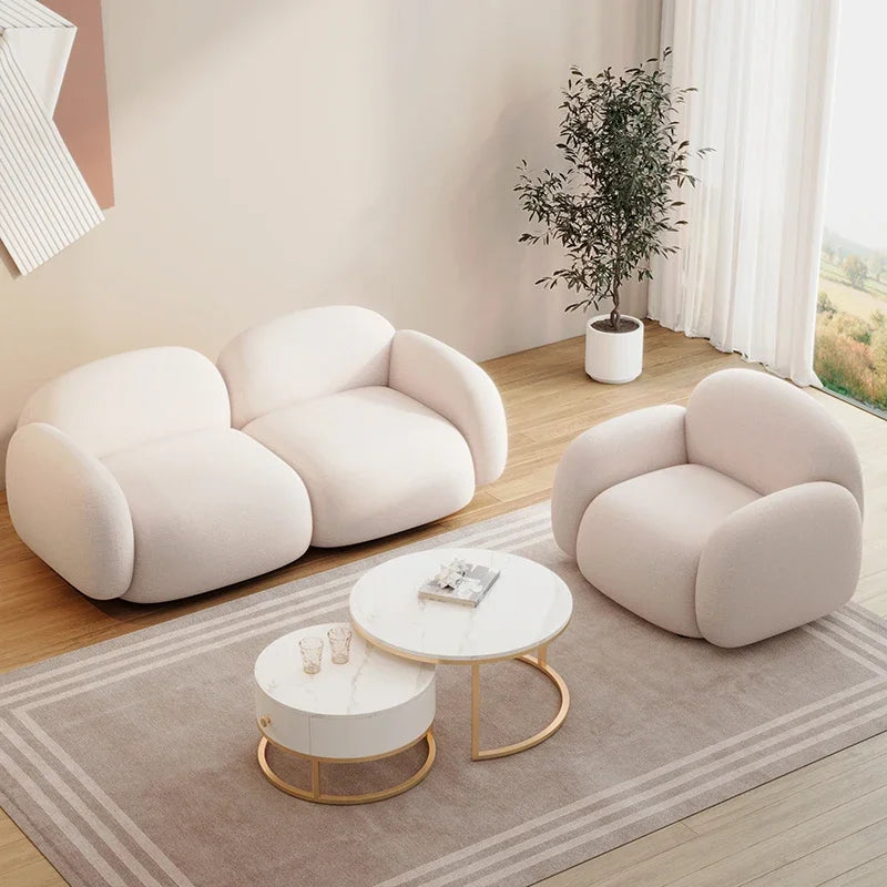 Modern White Sofa Minimalist Salon Design Office Nook Elegant Modern Relaxing Sofas Armrests Divano Letto Living Room Furniture