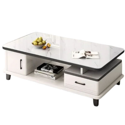 Rectangle Aesthetic Storage Coffee Table Luxury Simple Ornaments Minimalist White Coffee Table Nordic Mesa Auxiliar Home