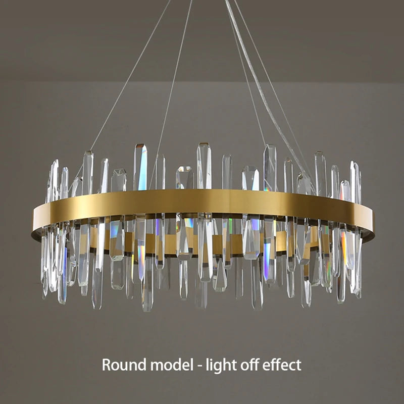 LED Crystal Chandeliers Home Lights Minimalist Pendant Light For Hotel Villa Living Room Kitchen Dining Room Decor Lamp Dimmable