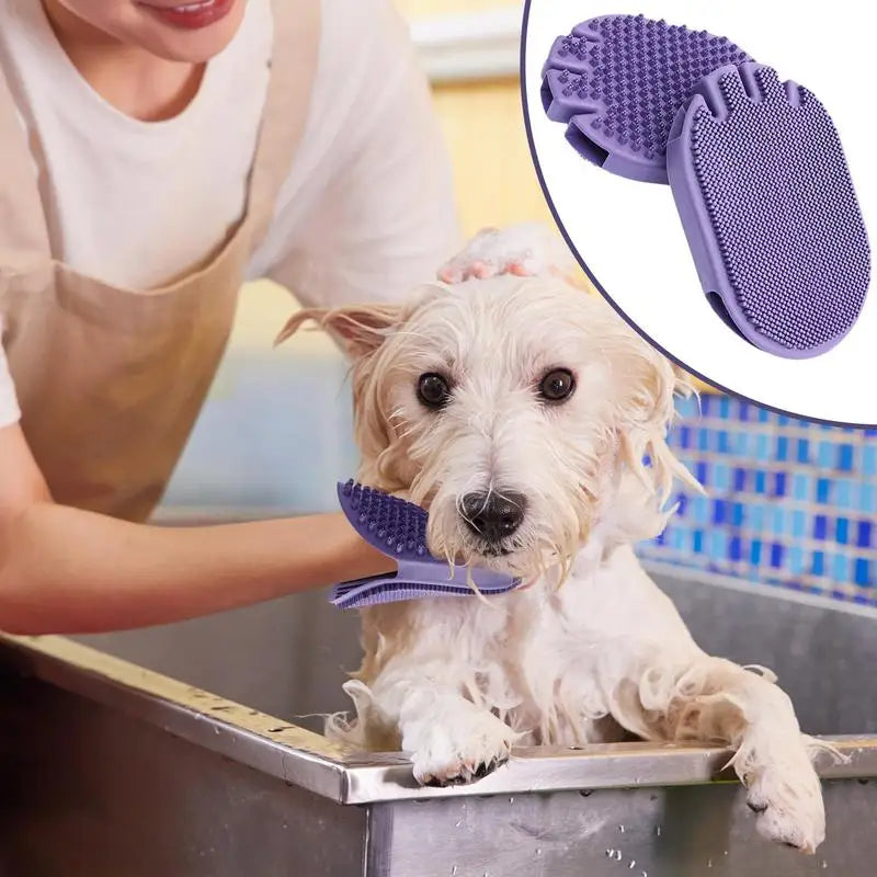 Bathroom Pet Dog Bath Brush Massage Gloves Soft Safety Pet Shower Brush Pet Accessories For Dogs And Cats Shower Washing