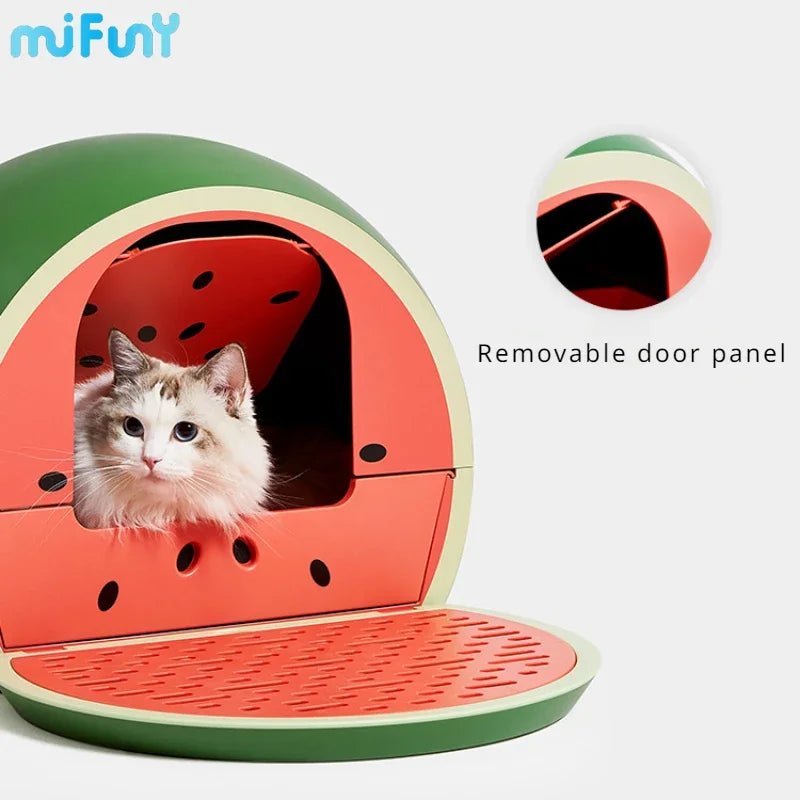 MiFuny Cat Litter Box Drawer Fully Enclosed Watermelon Fruits Anti Splash Separable Cat Litter Cat Toilet Deodorant Pet Products