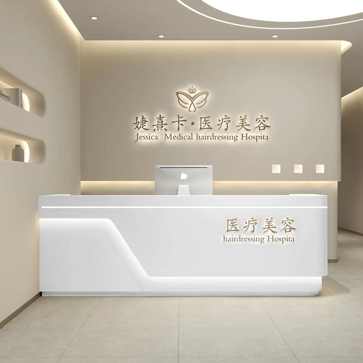 Shop Lectern Reception Desks Salon Office Modern Customized Simple Cabinet Front Desk Luxury Empfangstheke Bar Furnitures