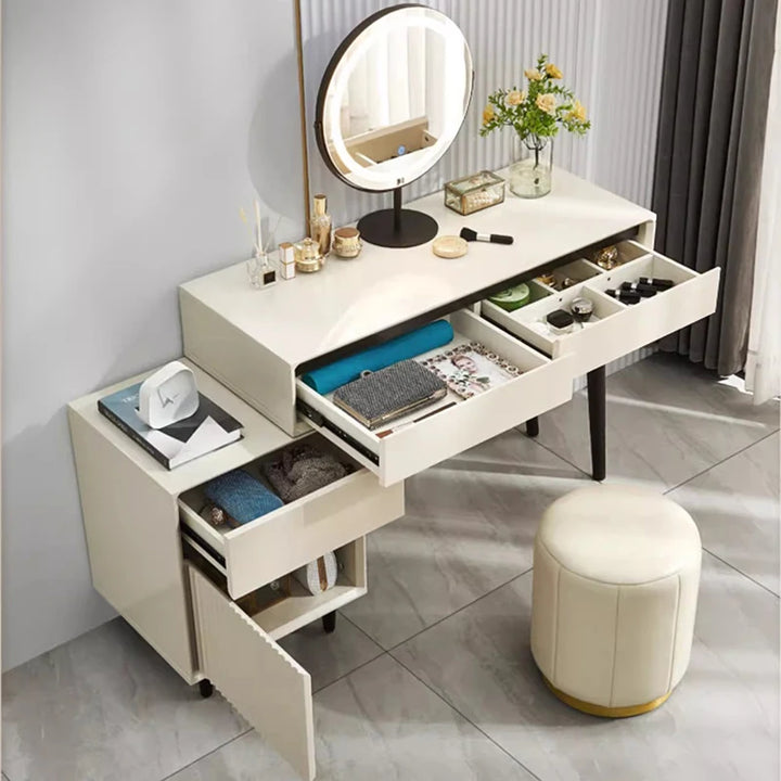 Corner Storage Dresser Organizer Desk Mobile Light Mirror Makeup Chair Drawers Table Coiffeuse De Chambre Bedroom Furnitures