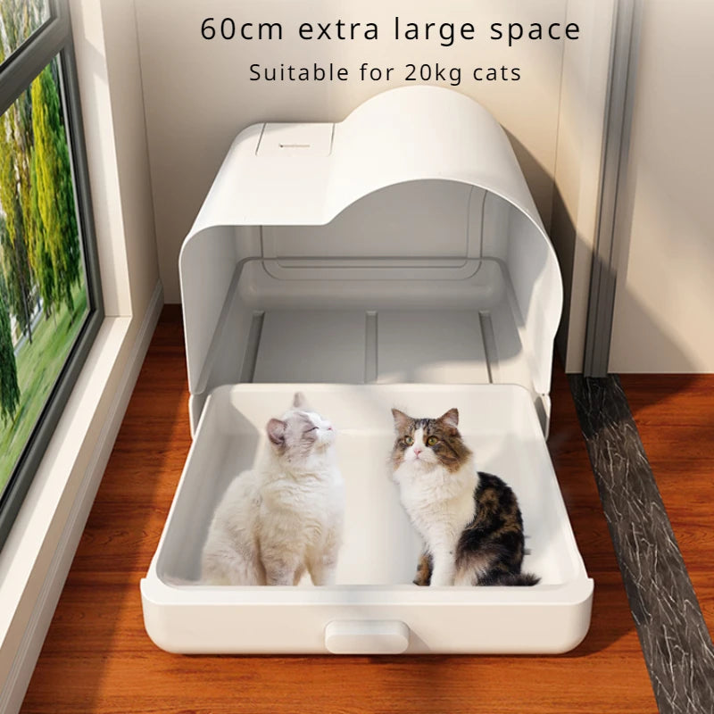 MiFuny Automatic Cat Litter Box Self Cleaning Smart Induction Deodorization Cat Toilet Oversize Cat Litter Drawer Exhaust Pets