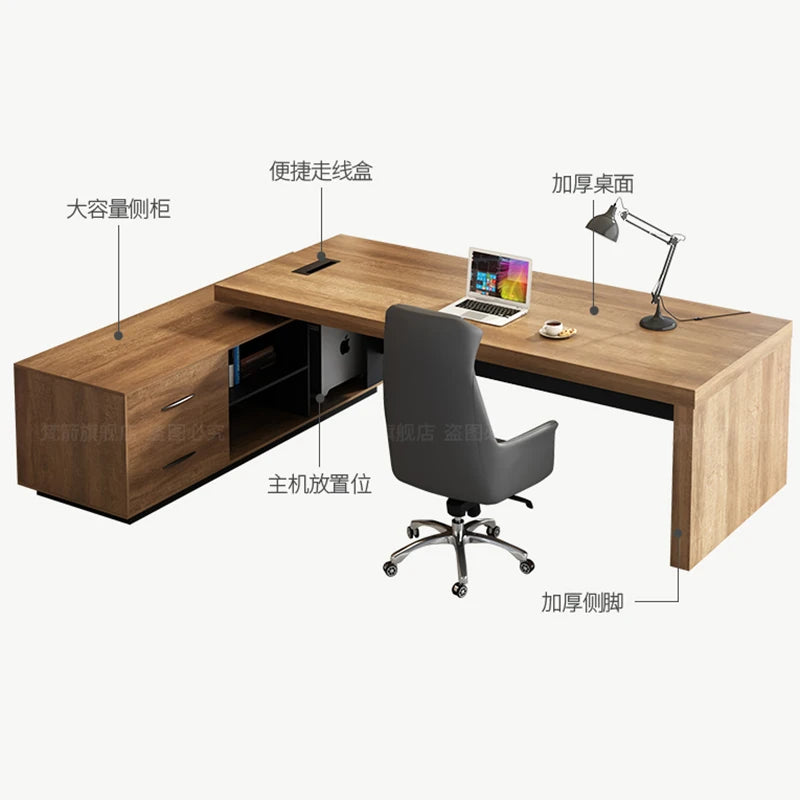 Corner Computer Executive Desk Luxury Drawers L Shape Office Desk Workstation Modern Escritorios De Oficina Luxury Furniture