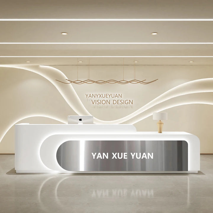 Luxury Reception Desk Office Beauty Salon Conference Modern Cabinet Front Desk Customized Log Comptoir Caisse Bar Furniture