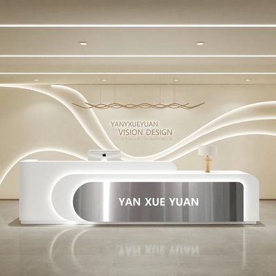 Luxury Reception Desk Office Beauty Salon Conference Modern Cabinet Front Desk Customized Log Comptoir Caisse Bar Furniture