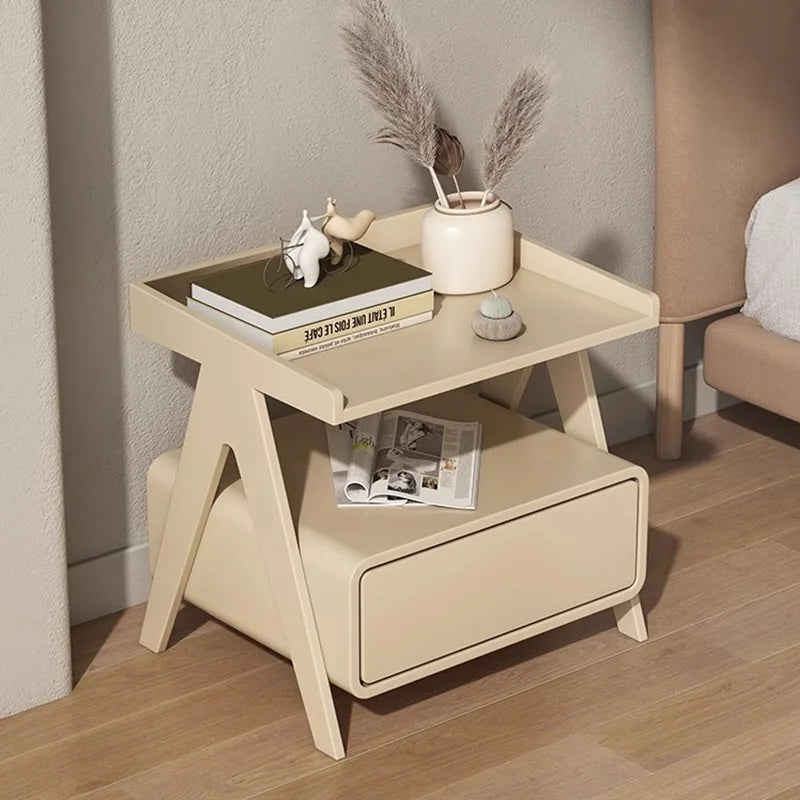 Retro Nordic Nightstand Wood Bedside Storage Drawers Storage Nightstands Small Luxury Mesita De Noche Furniture For Bedroom