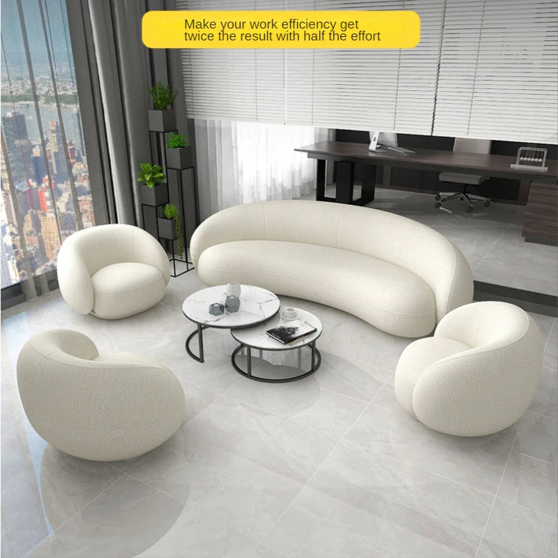 Nordic Reception Sofa Simple Modern Living Room Small Apartment Creative Circular Arc Sofa Net Celebrity Furniture Couch