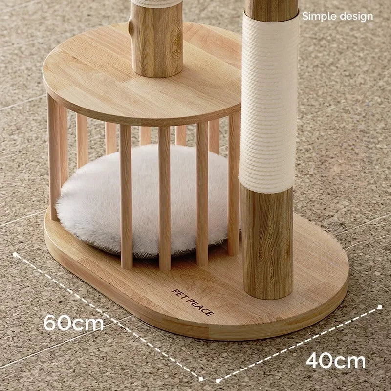 Cat Toys Solid Wood Cat Climbing Frame Nest One Cat Trunk Small Household Does Not Cover Hemp Rattan Summer Pet Supplies